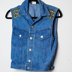 Studded Jean Vest